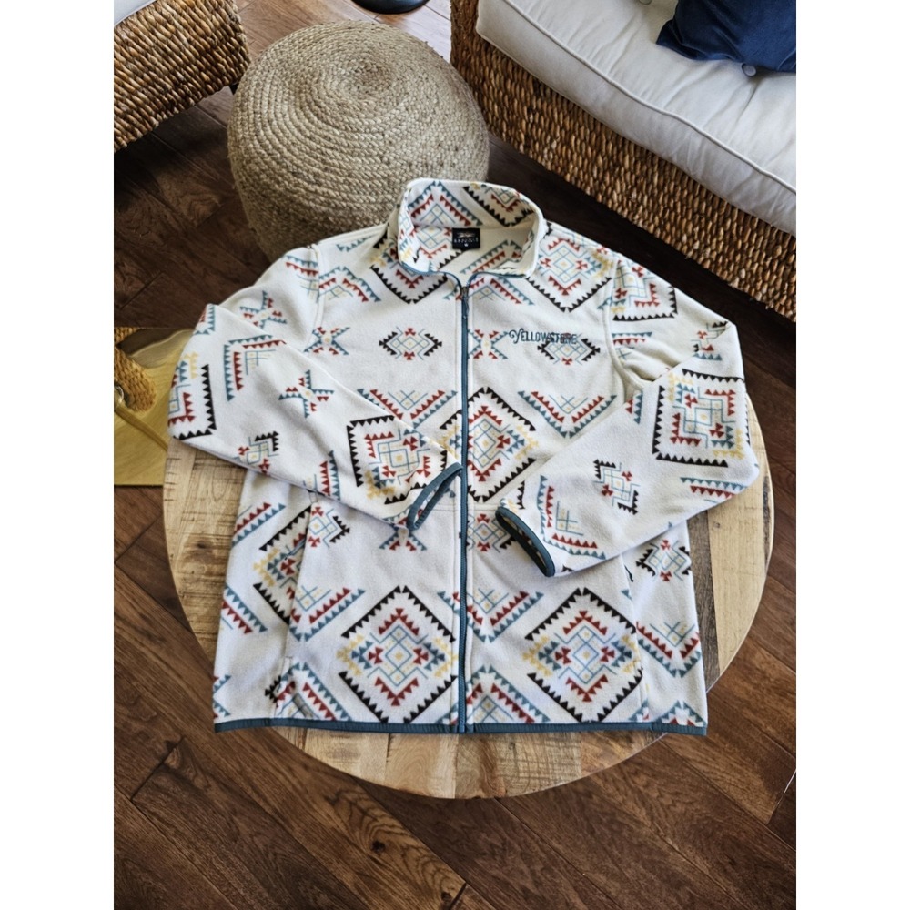 Prarie Mountain Yellowstone Tundra Full Zip Fleece Aztec Women's M Travel Cozy